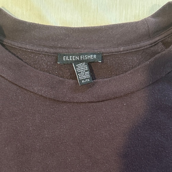 Eileen Fisher Cozy Brushed Terry Hug Raglan-Sleeve Top – XL – Plum - Picture 5 of 9